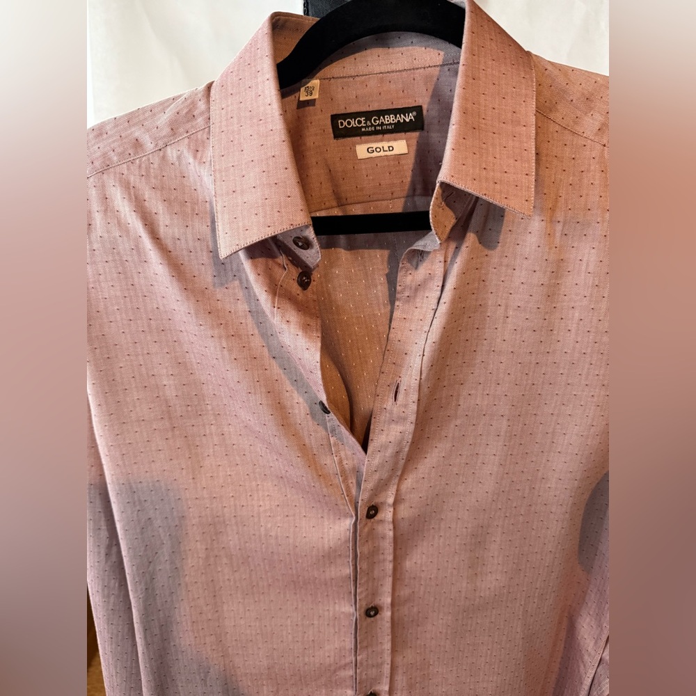 Dolce & Gabbana Men's Light Pink Dress Shirt